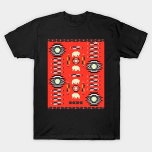 Tribal decor with bears in red T-Shirt